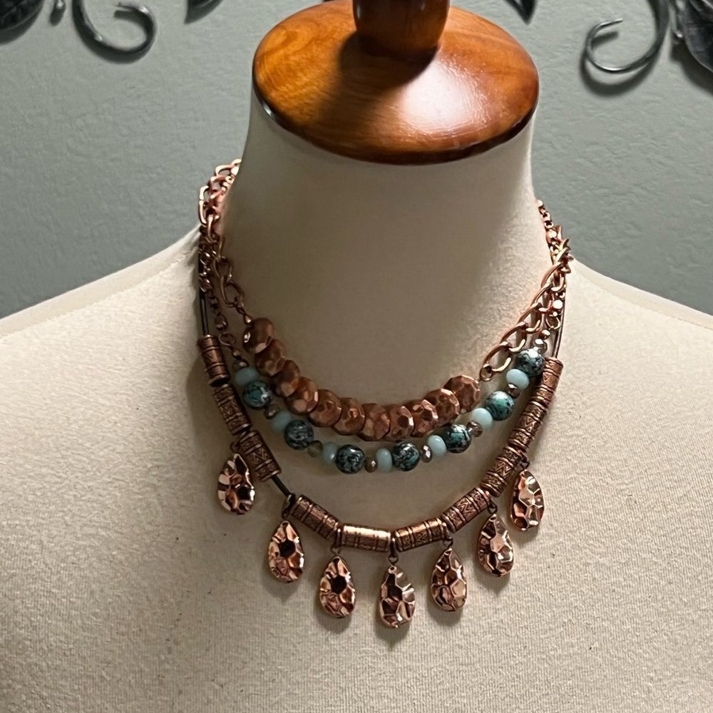 Premier Designs “Priestly” Elegant Copper and Turquoise Necklace #PDNK2